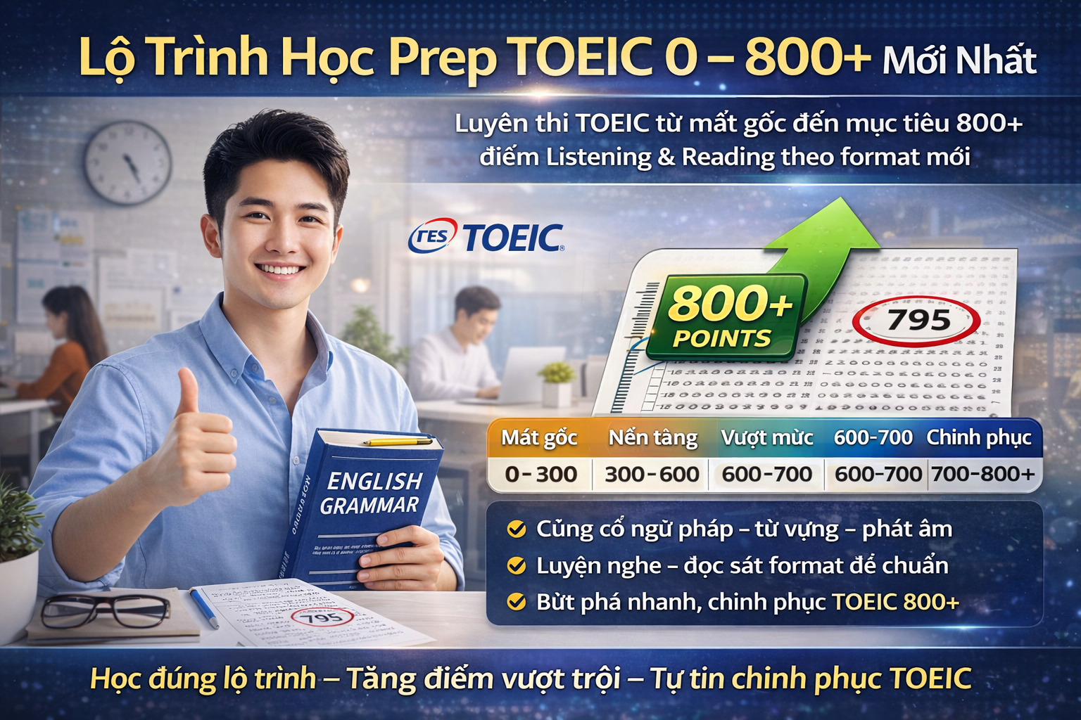 Lộ Trình Học Prep Toeic 0 – 800+ Mới Nhất