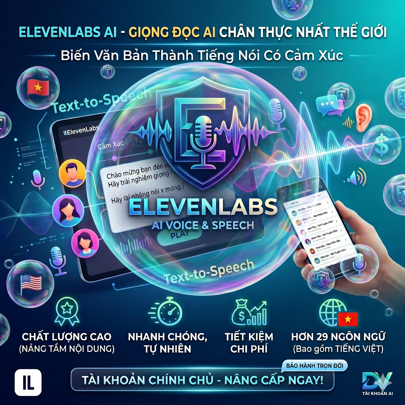 Sở hữu ngay tài khoản ElevenLabs – Biến văn bản thành giọng đọc cảm xúc chỉ trong tích tắc