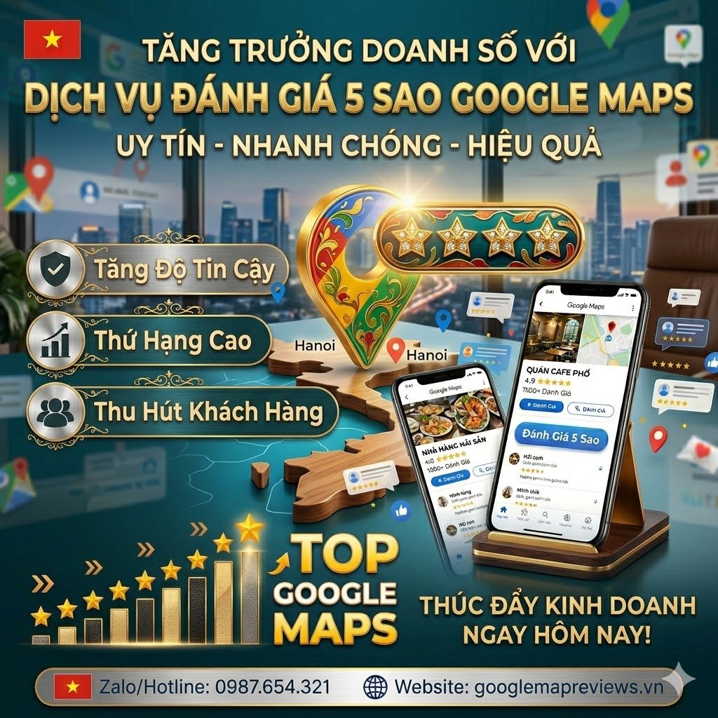 Đẩy Top Google Maps Nhờ Review 5 Sao Chất Lượng Cao